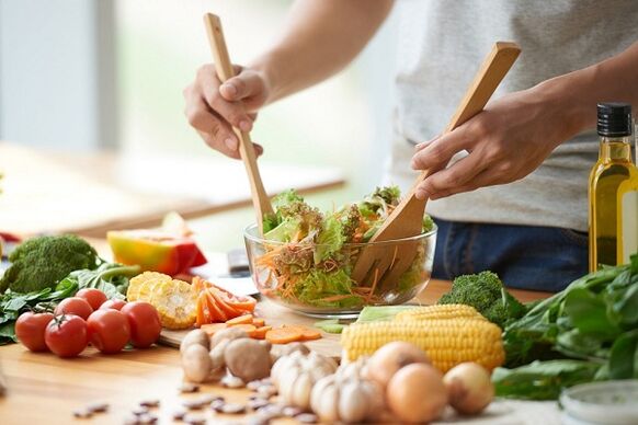 Penyediaan salad sayur untuk prostatitis